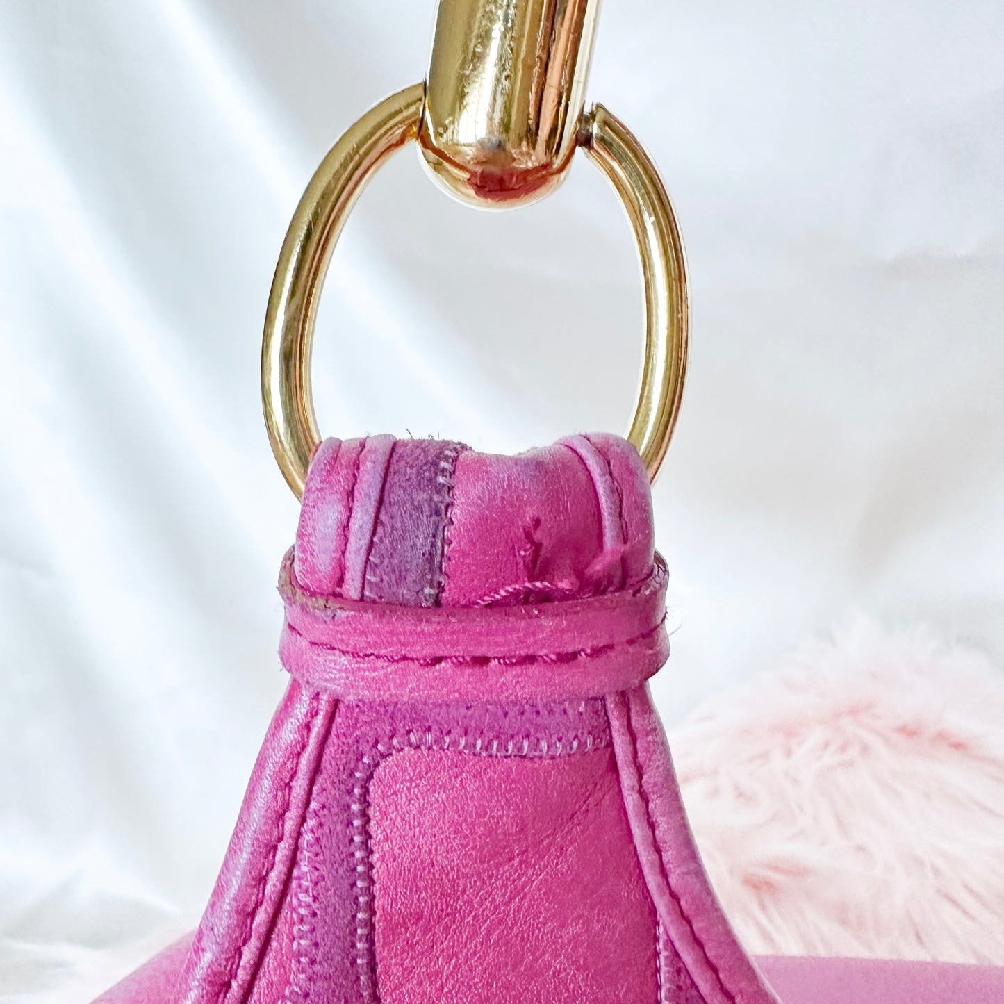 Dior Pink Leather Bejeweled Hobo
