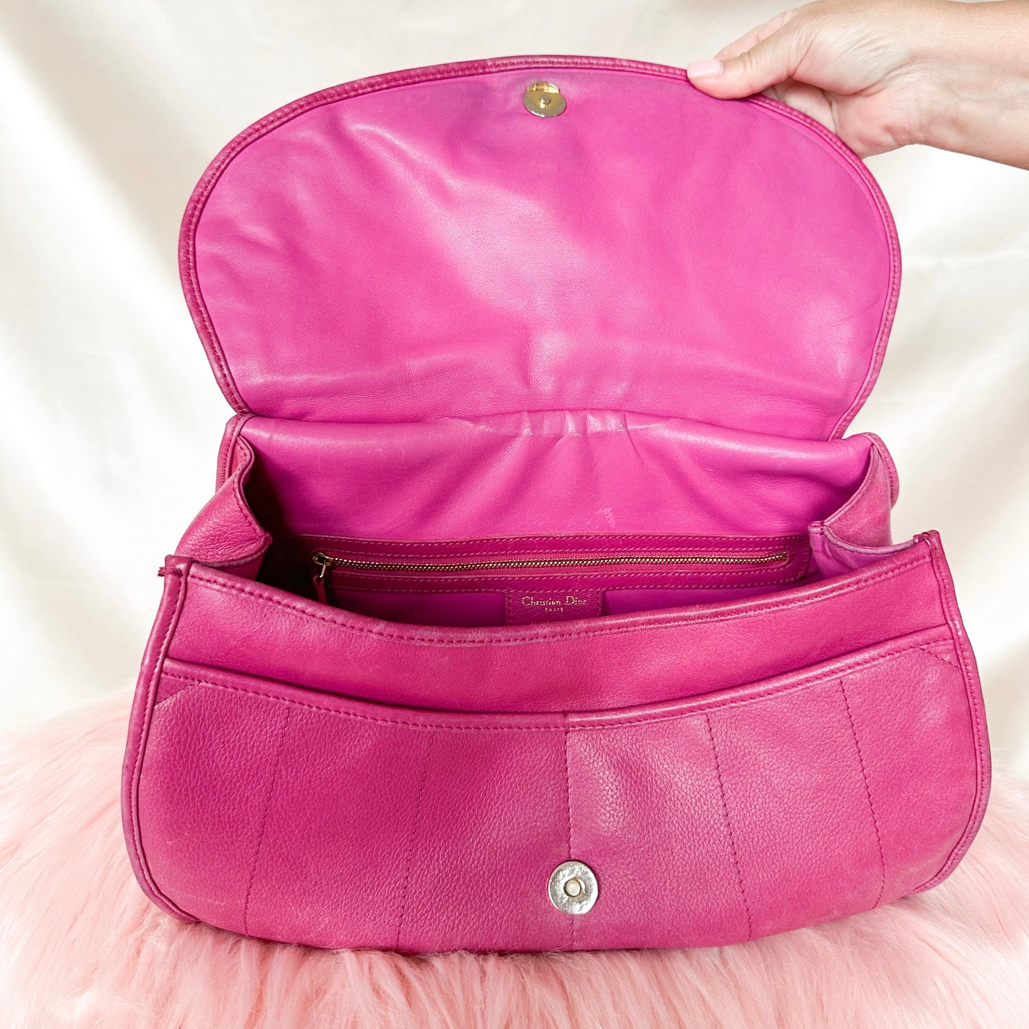 Dior Pink Leather Bejeweled Hobo