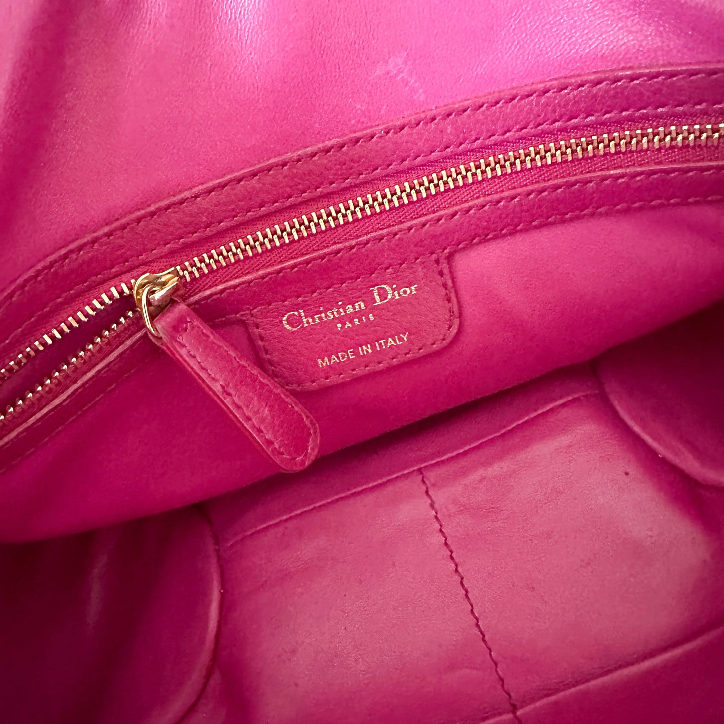 Dior Pink Leather Bejeweled Hobo