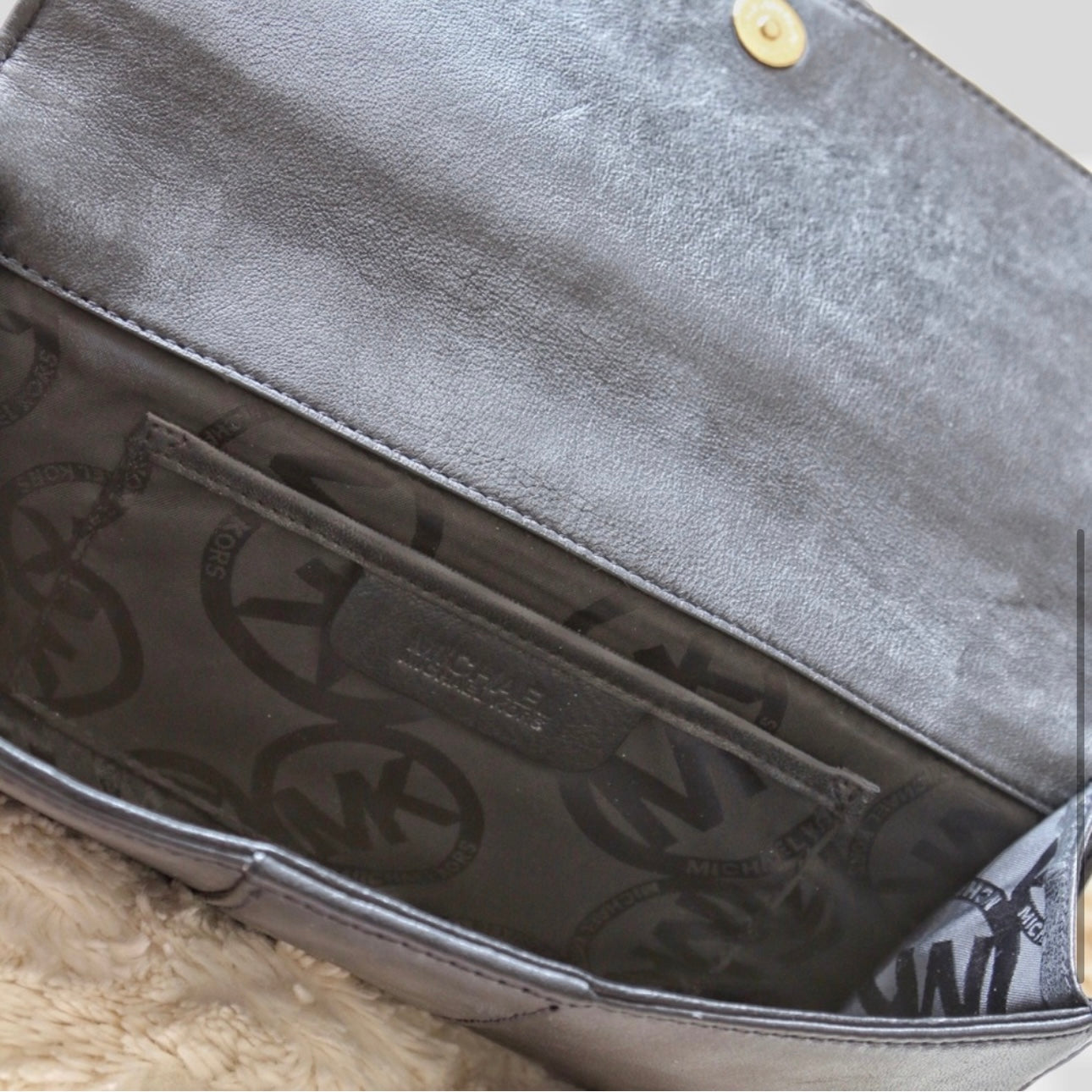 Michael Kors Black Leather Clutch