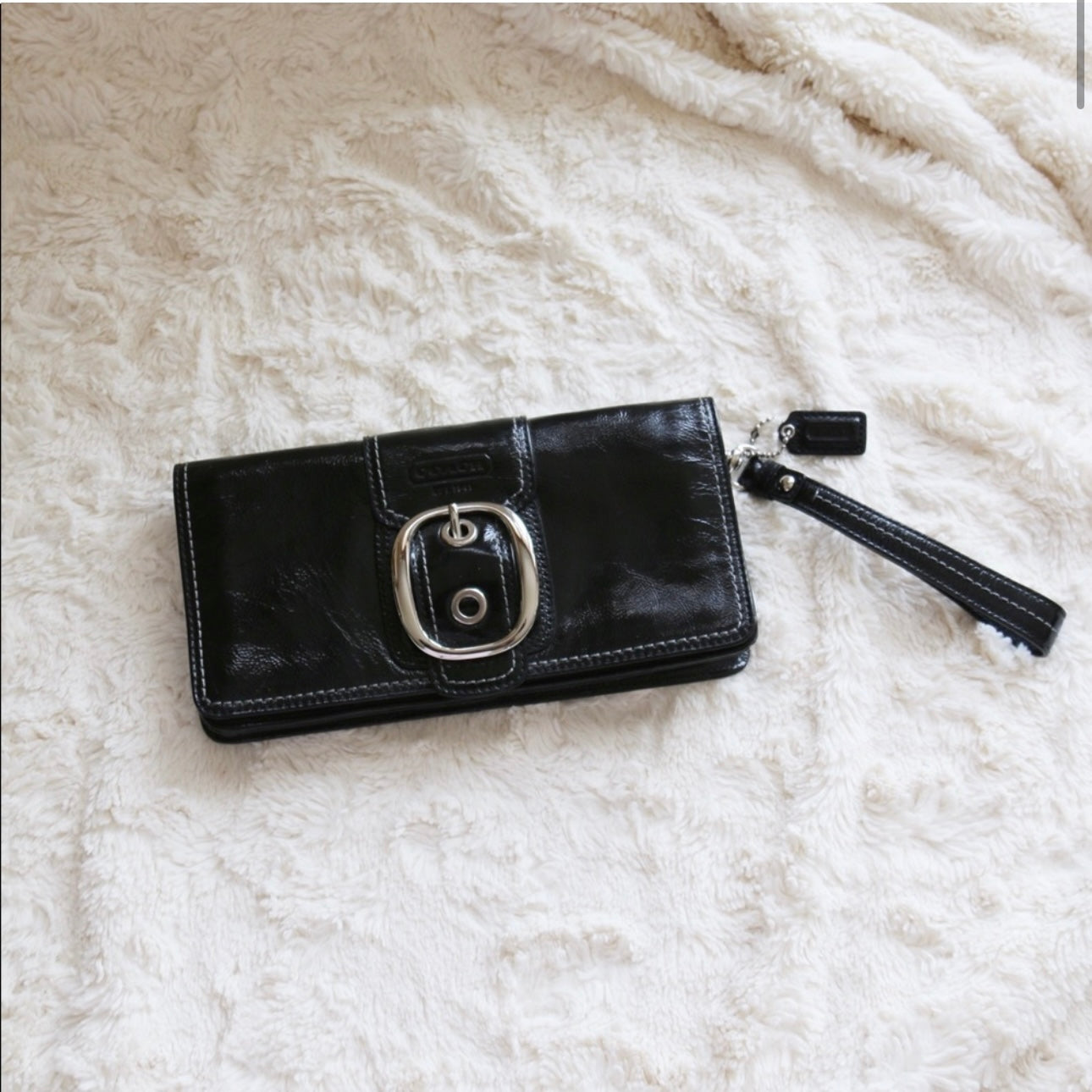 Coach Black Patent Leather Clutch