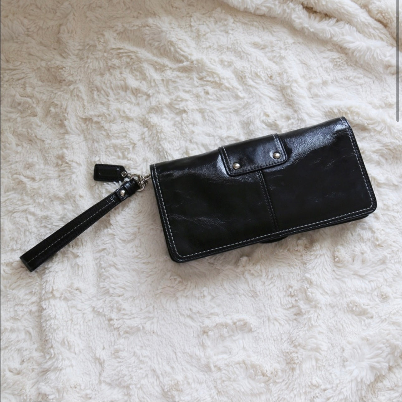 Coach Black Patent Leather Clutch