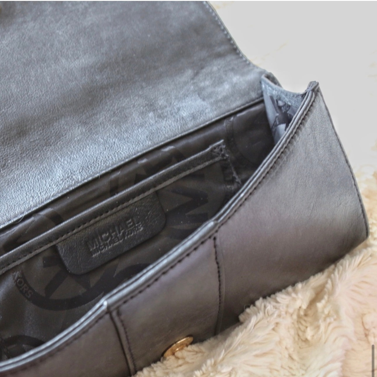 Michael Kors Black Leather Clutch
