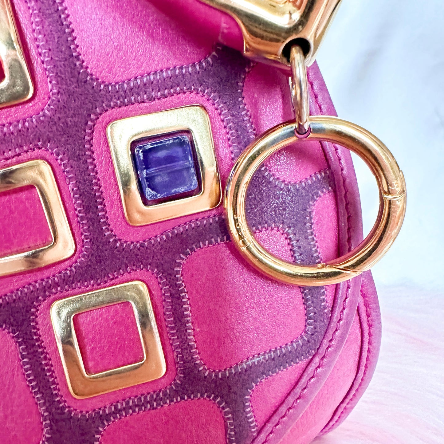 Dior Pink Leather Bejeweled Hobo