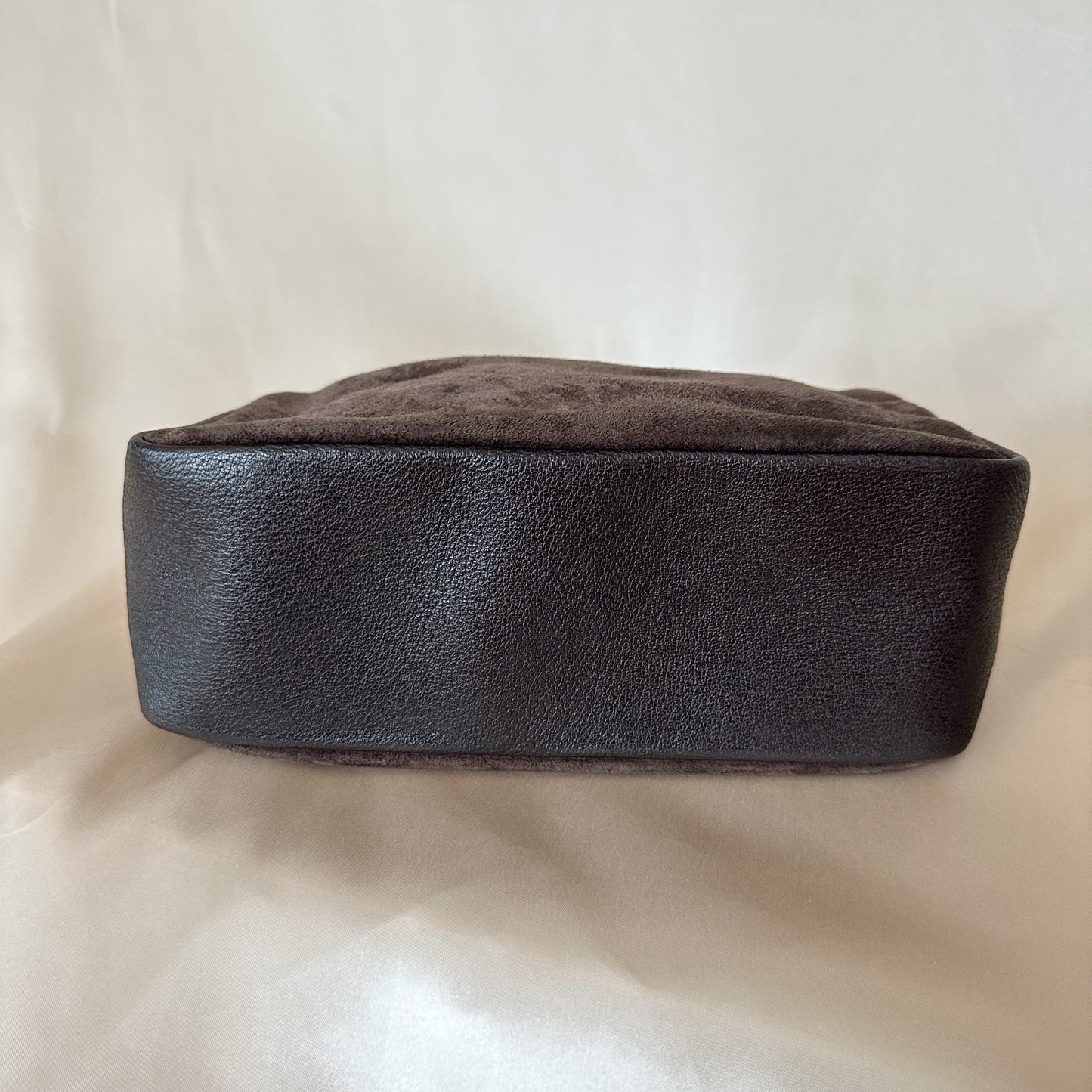 Gucci Vintage Chocolate Suede/Leather Bamboo Handle Bag