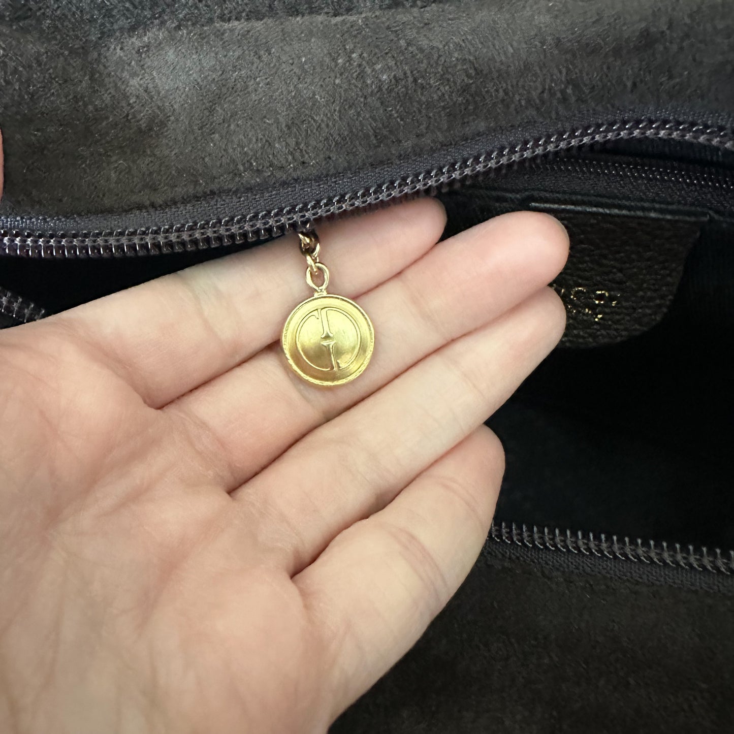 Gucci Vintage Chocolate Suede/Leather Bamboo Handle Bag