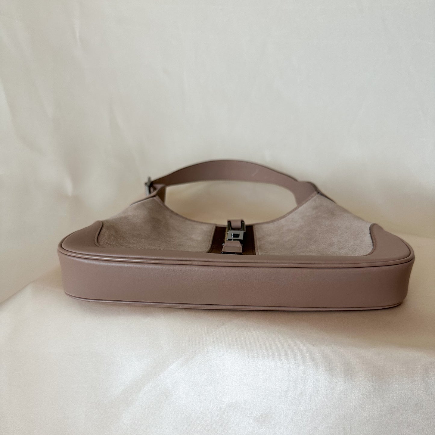 Gucci Vintage Taupe Suede Jackie Shoulder Bag