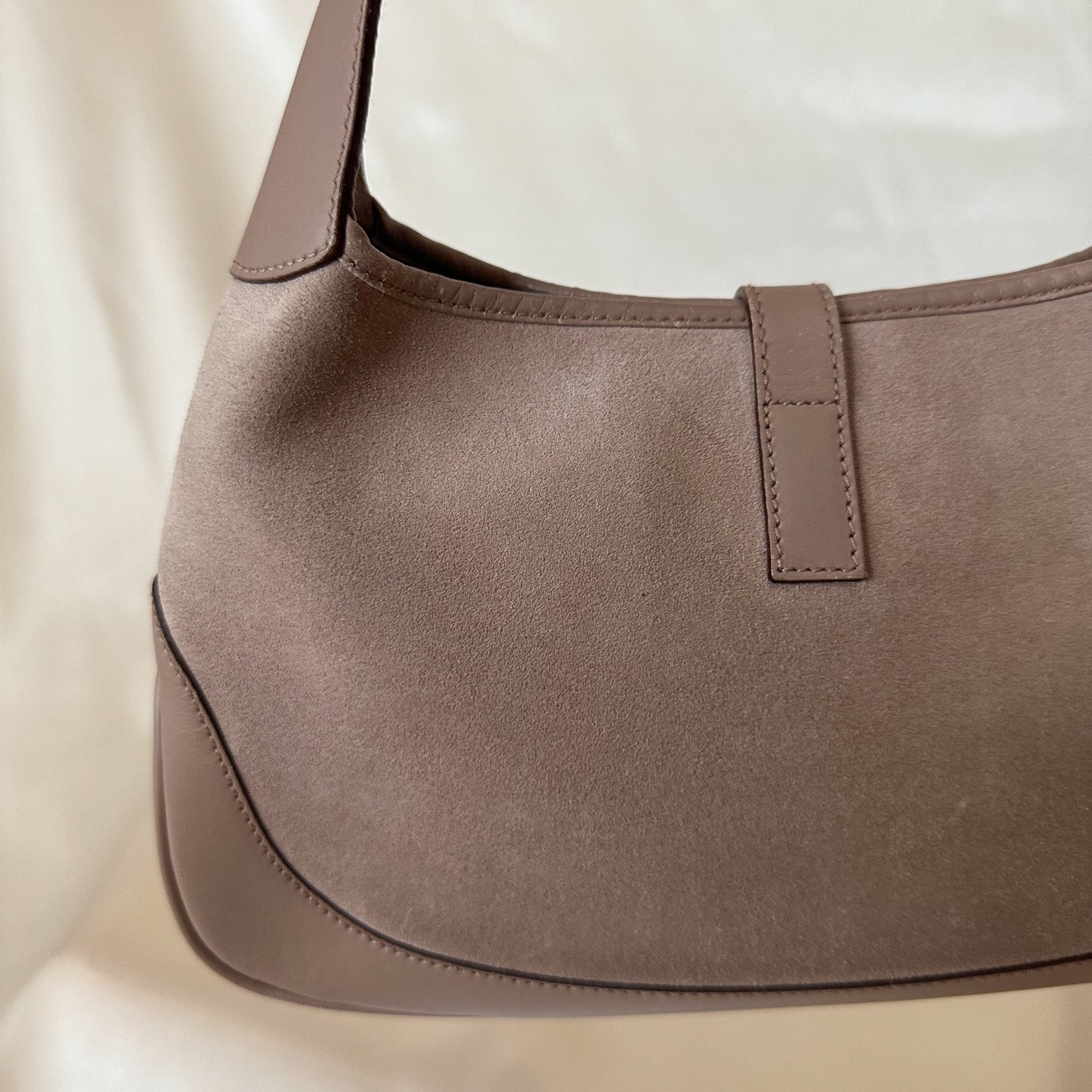 Gucci Vintage Taupe Suede Jackie Shoulder Bag