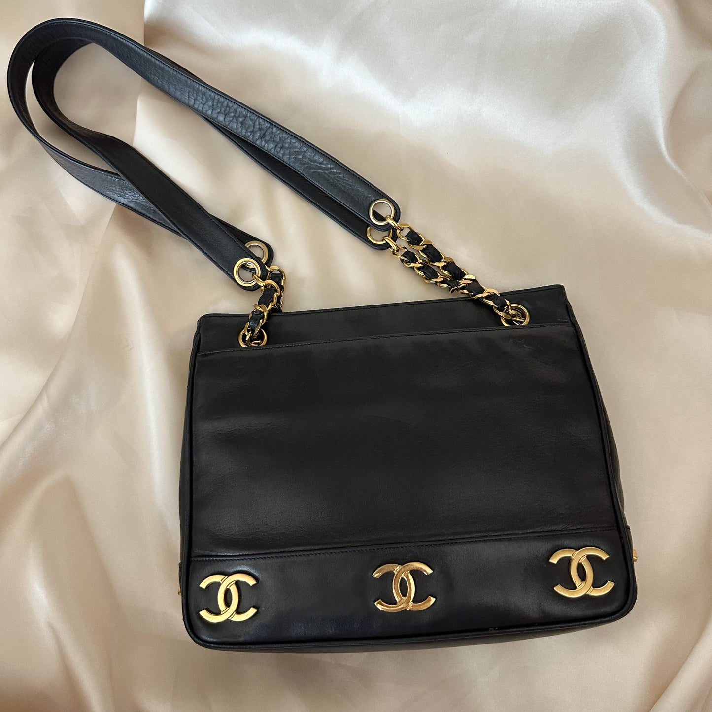 Chanel Lambskin Mini Logo Tote