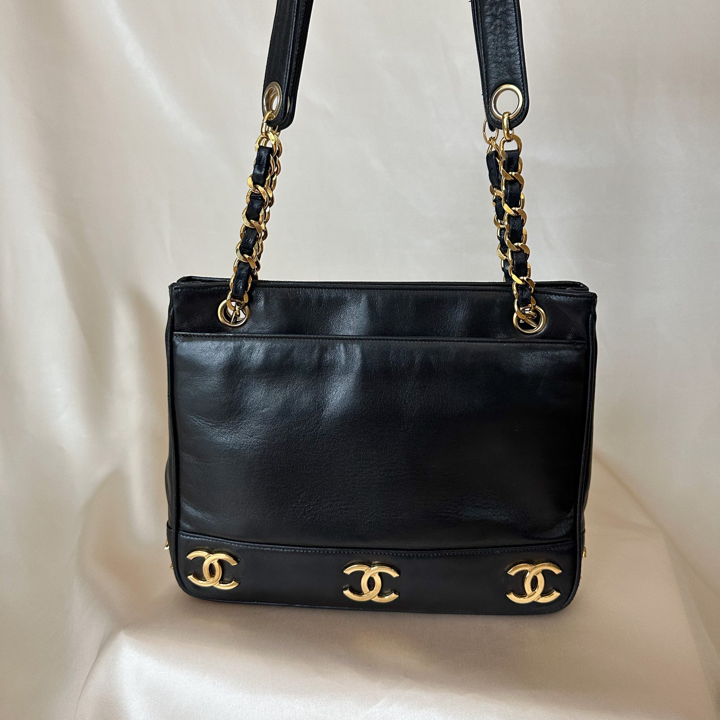 Chanel Lambskin Mini Logo Tote