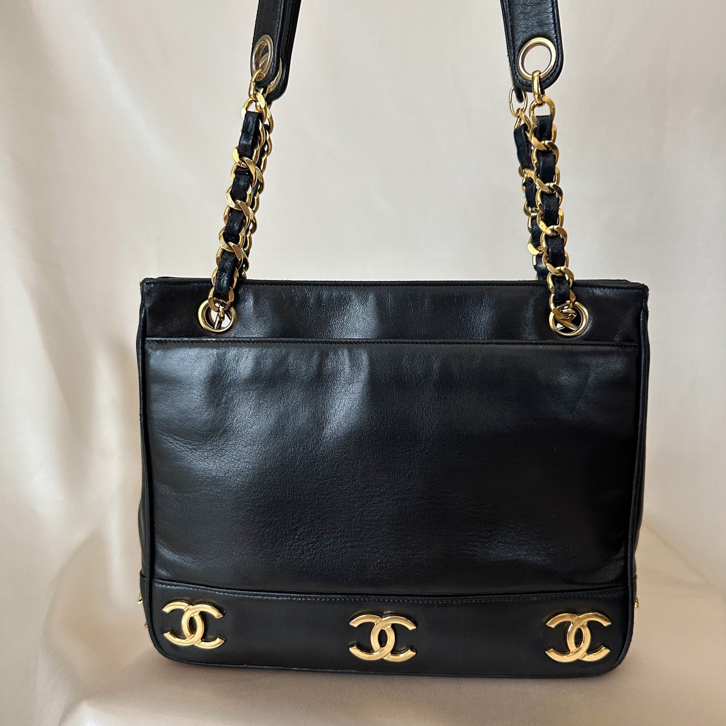 Chanel Lambskin Mini Logo Tote