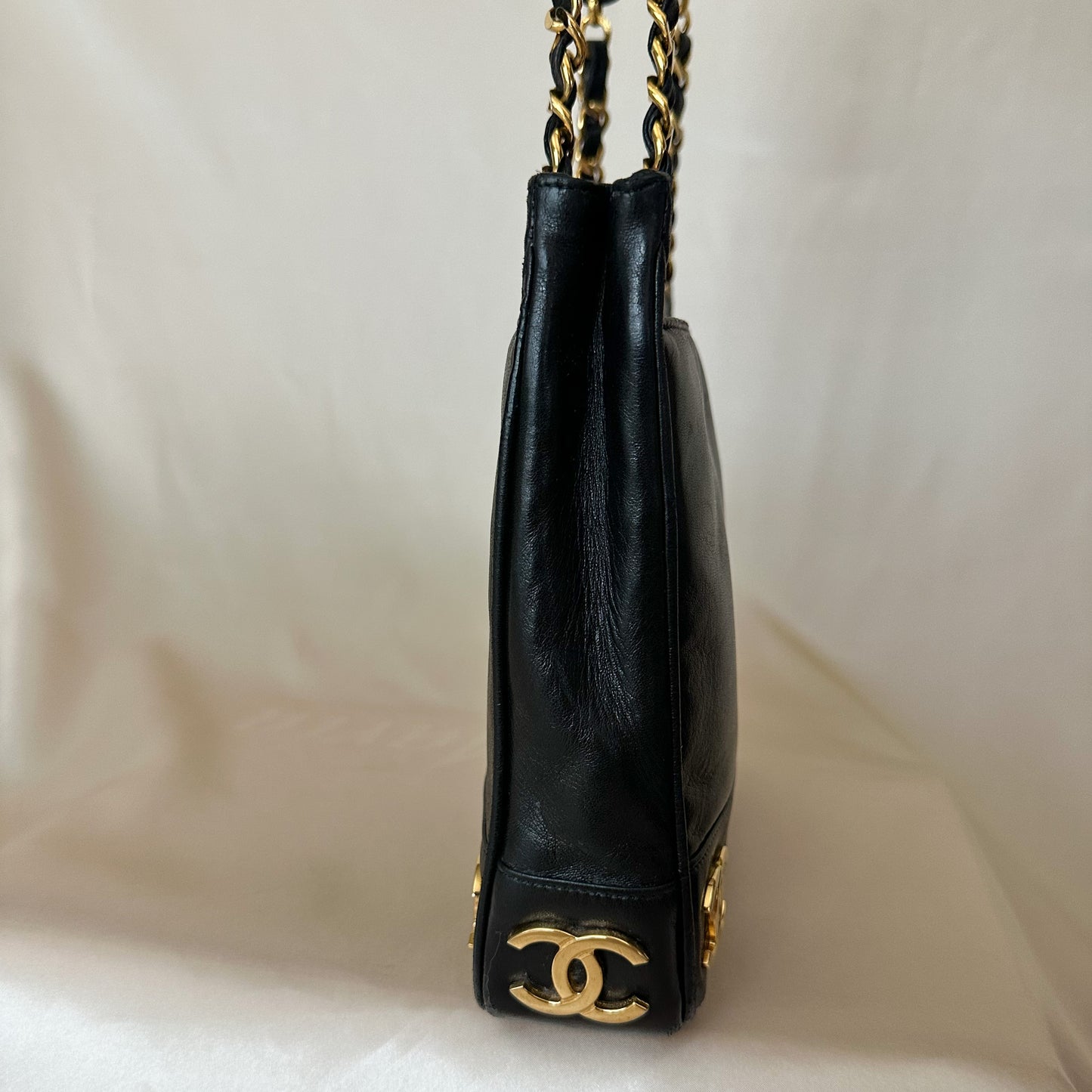 Chanel Lambskin Mini Logo Tote