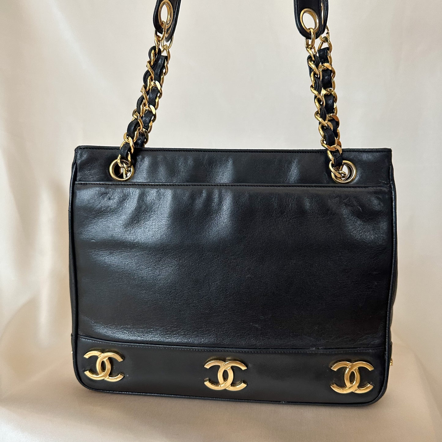 Chanel Lambskin Mini Logo Tote