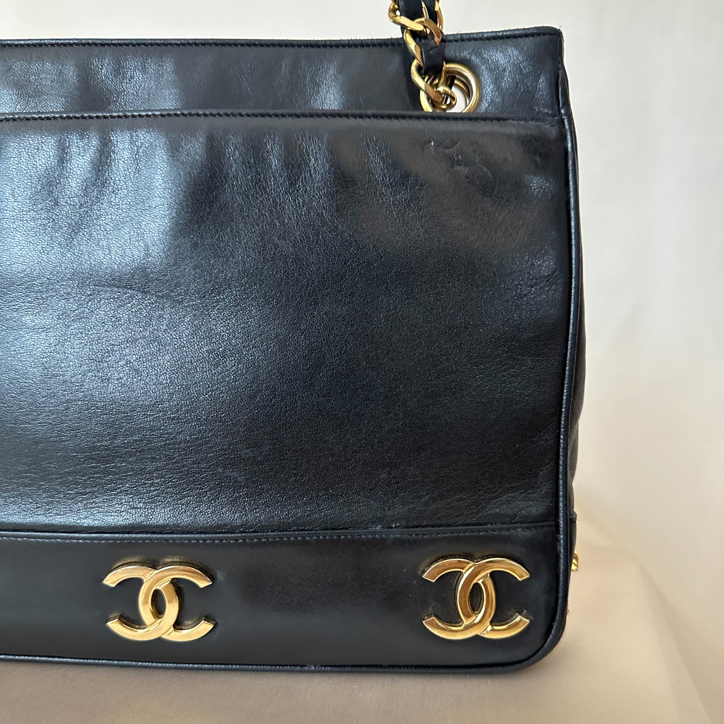 Chanel Lambskin Mini Logo Tote