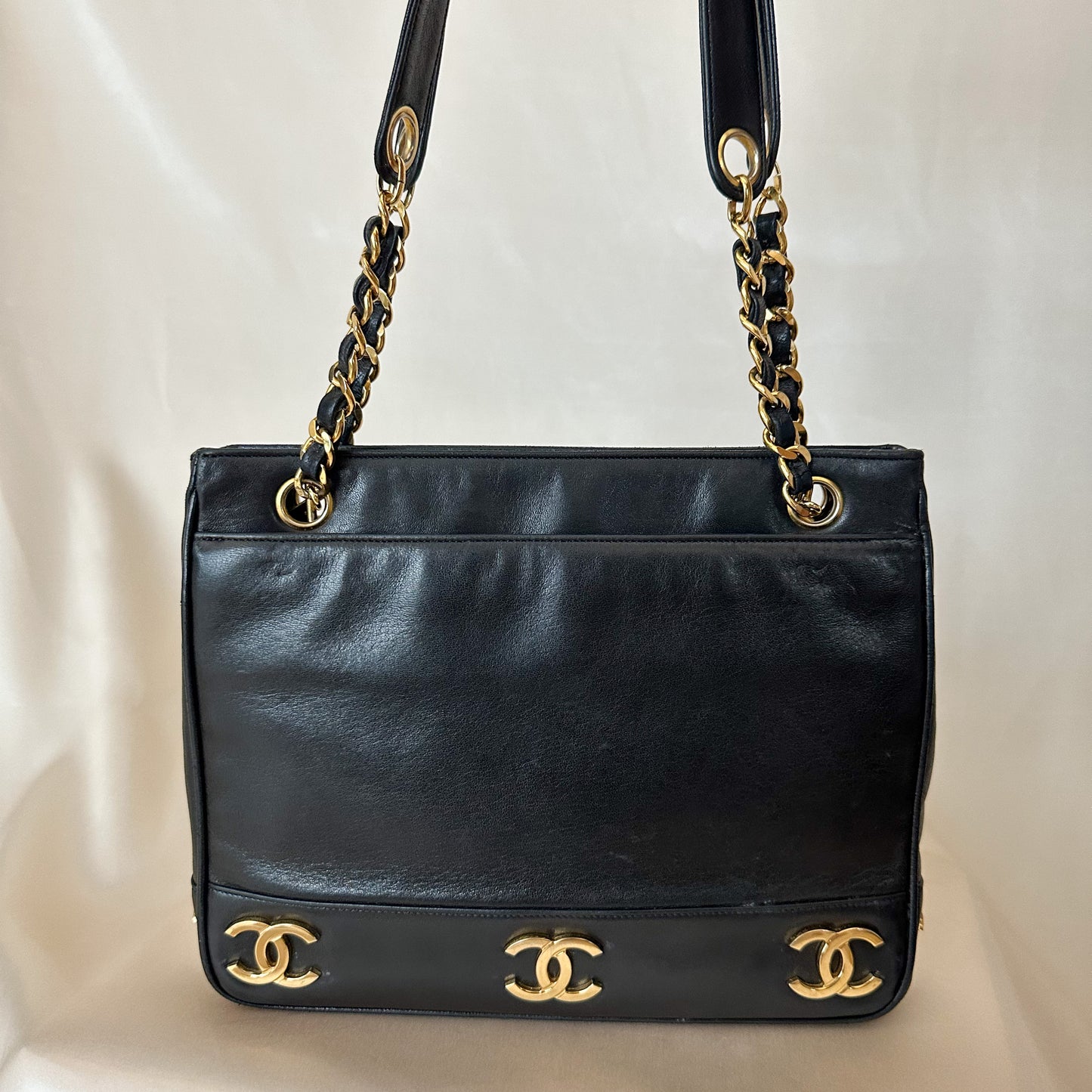 Chanel Lambskin Mini Logo Tote
