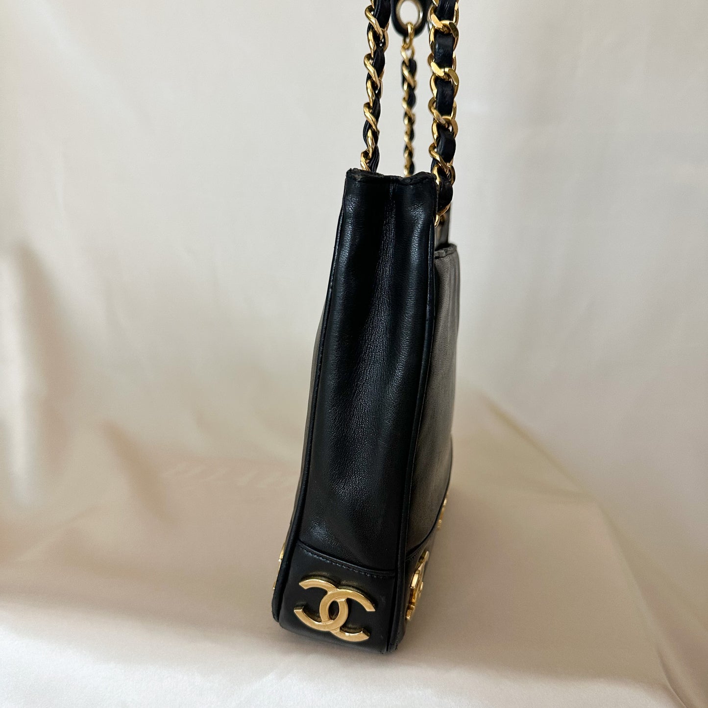 Chanel Lambskin Mini Logo Tote