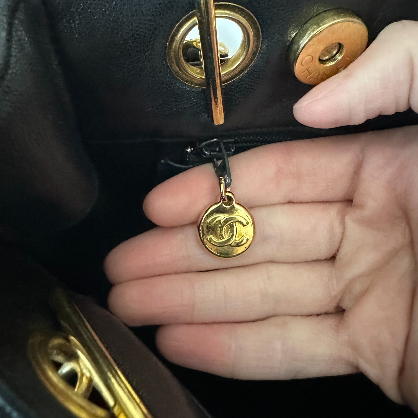 Chanel Lambskin Mini Logo Tote