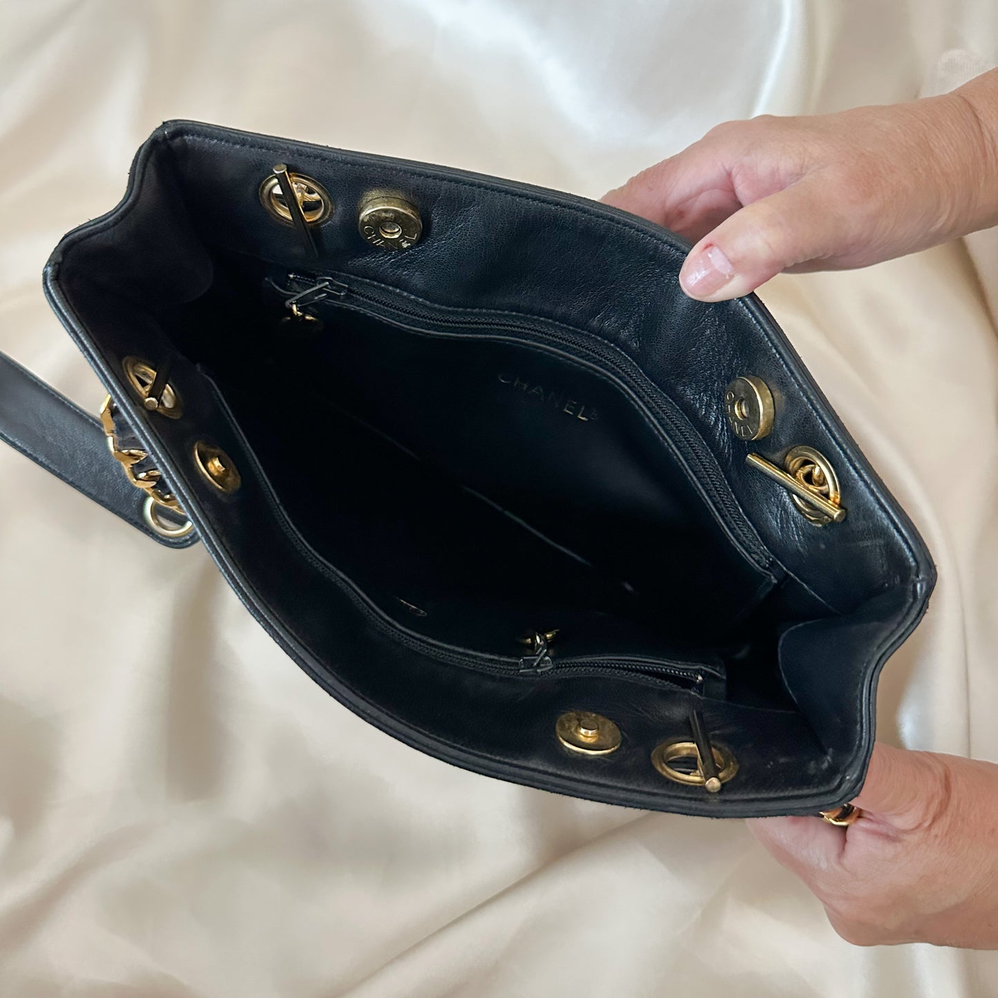 Chanel Lambskin Mini Logo Tote