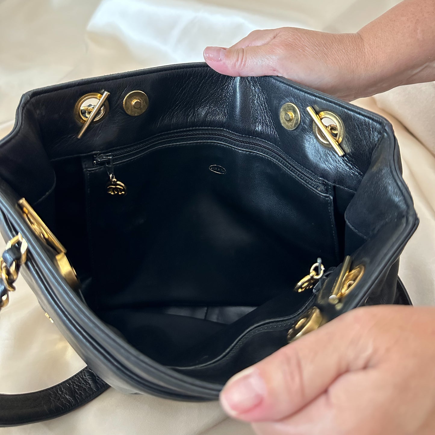 Chanel Lambskin Mini Logo Tote