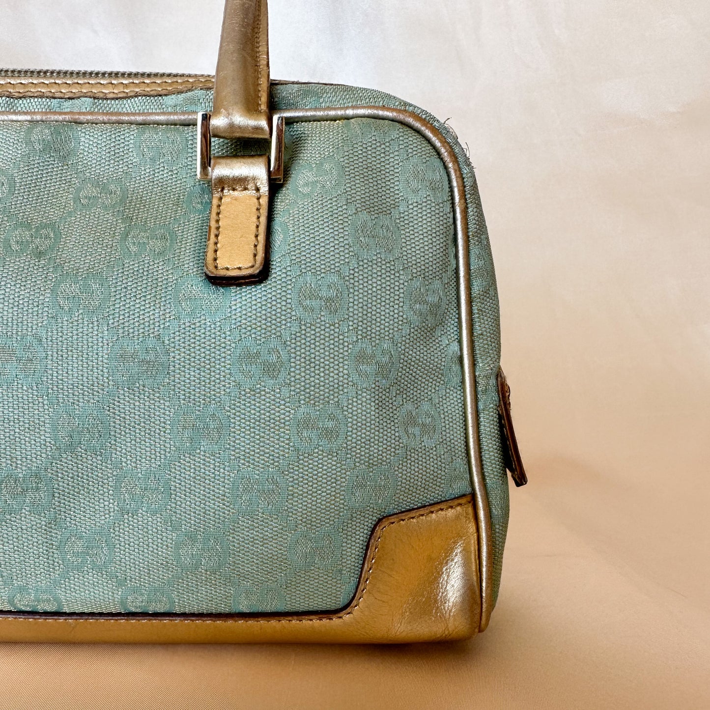 Gucci Vintage Glitter Mint Monogram Speedy