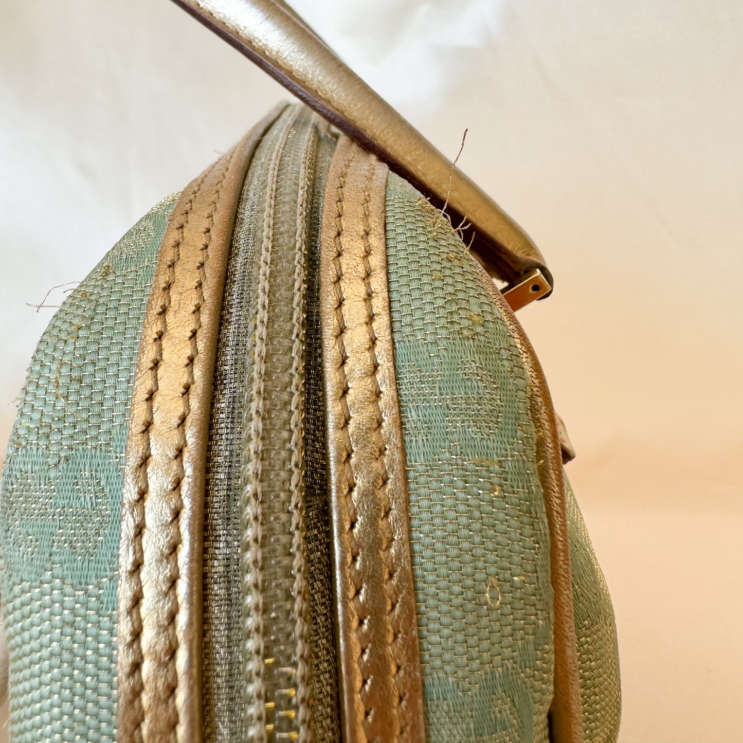 Gucci Vintage Glitter Mint Monogram Speedy