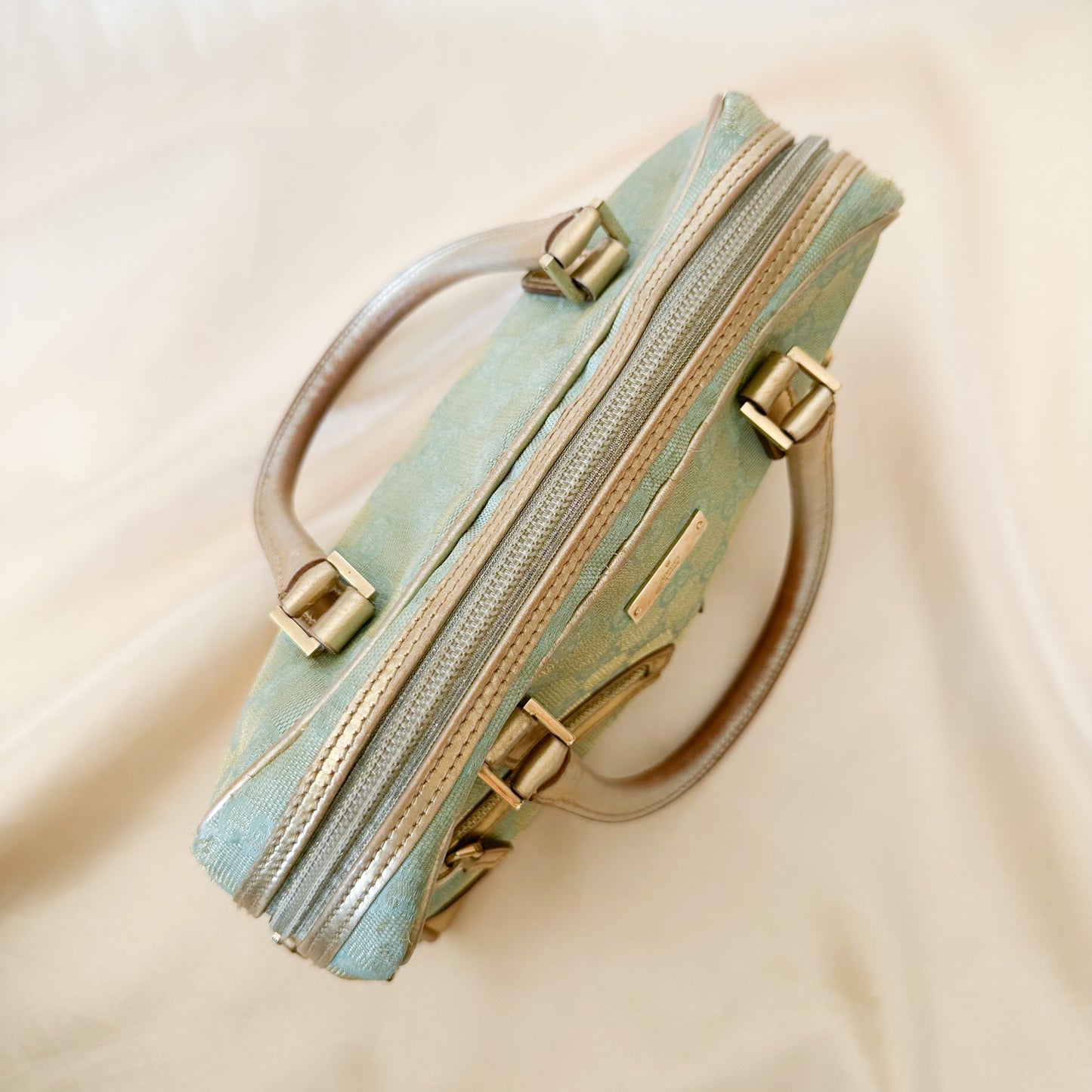 Gucci Vintage Glitter Mint Monogram Speedy