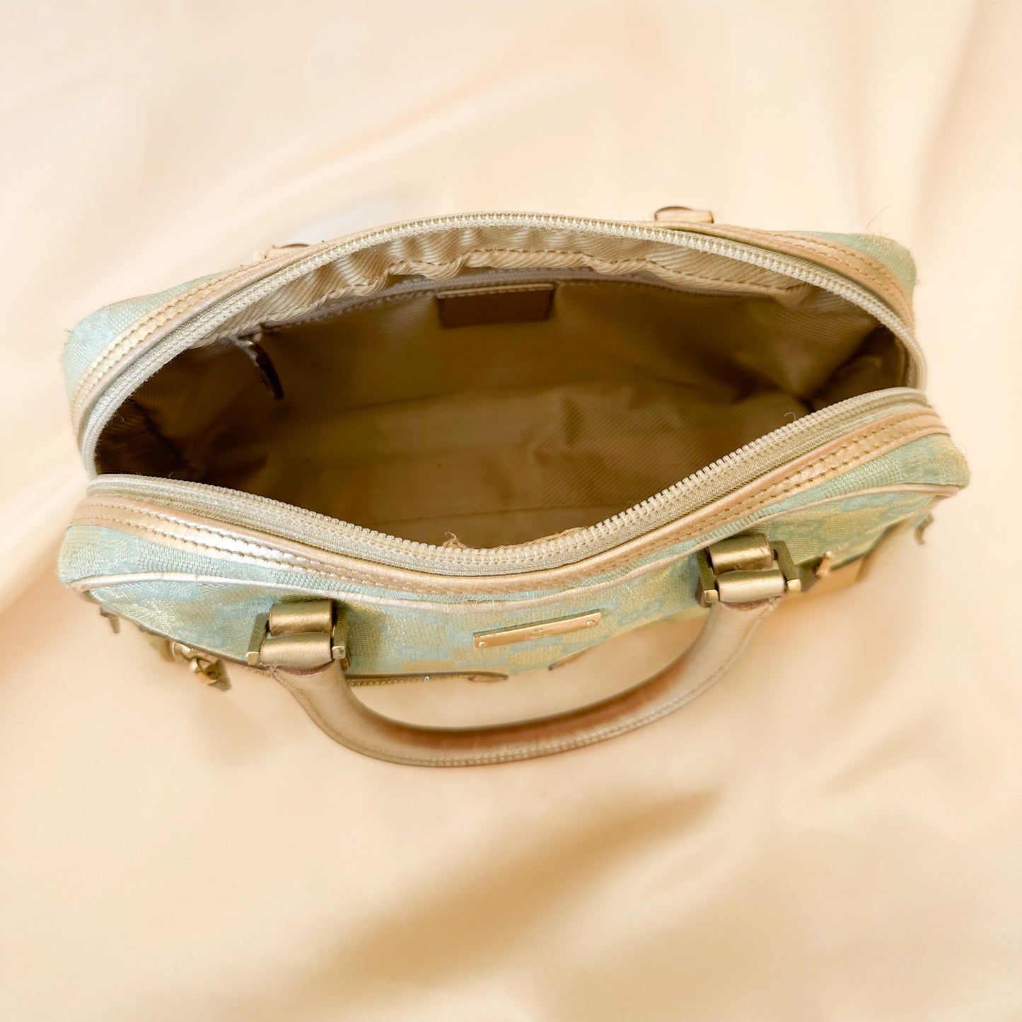 Gucci Vintage Glitter Mint Monogram Speedy