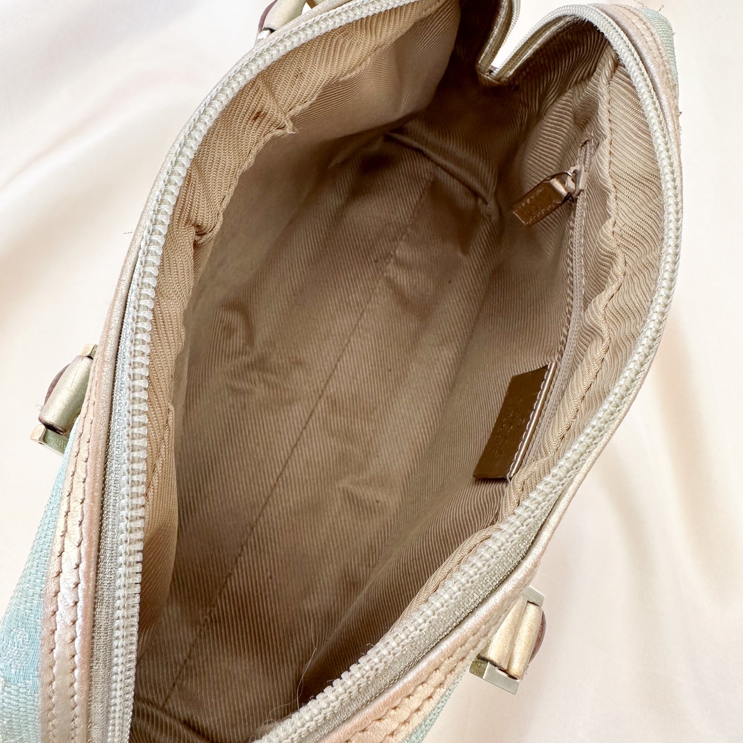 Gucci Vintage Glitter Mint Monogram Speedy