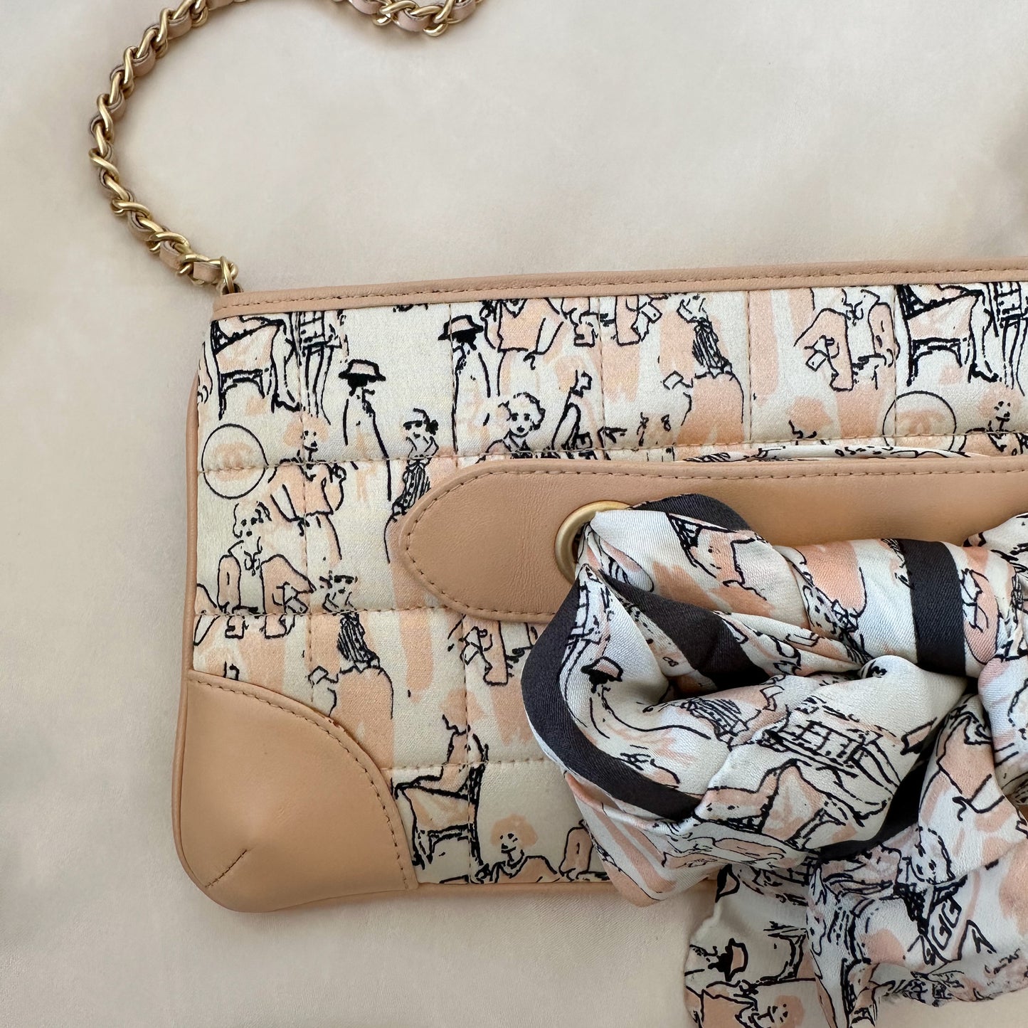 Chanel Rare Vintage Coco Mademoiselle Silk Pochette