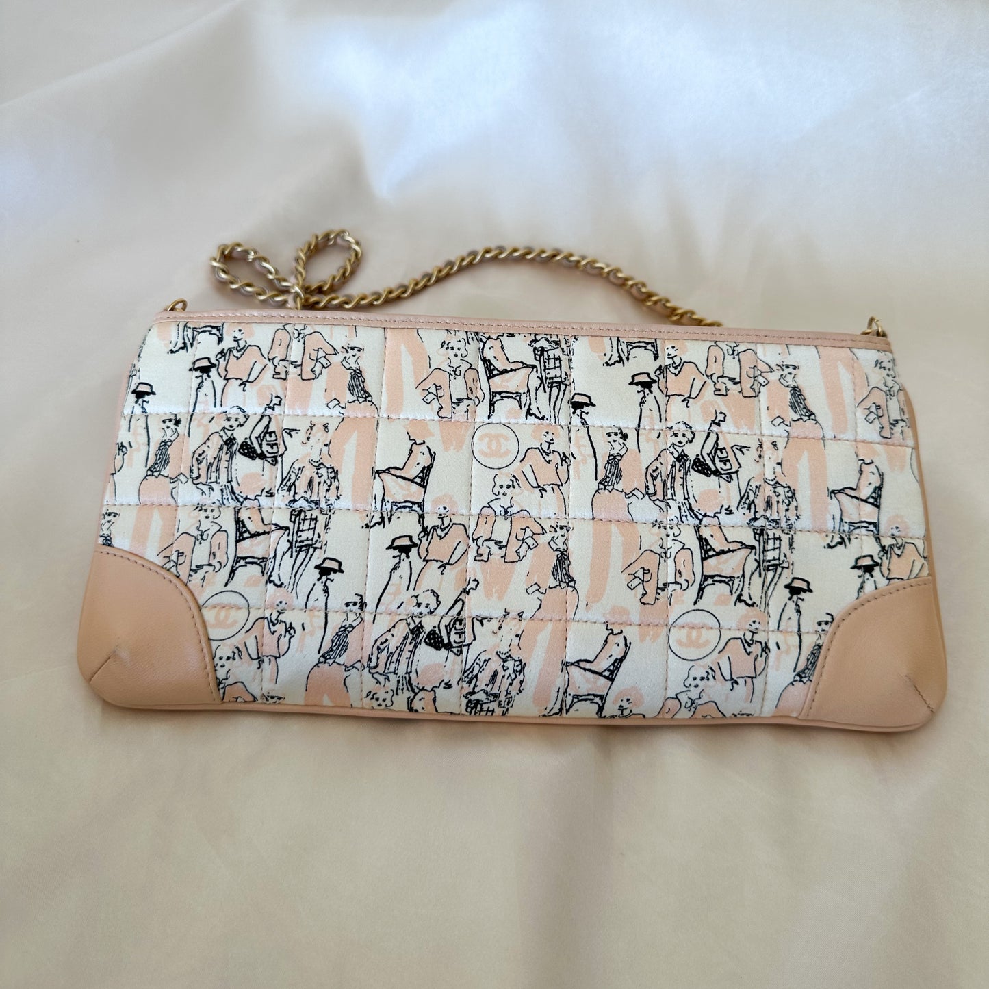 Chanel Rare Vintage Coco Mademoiselle Silk Pochette