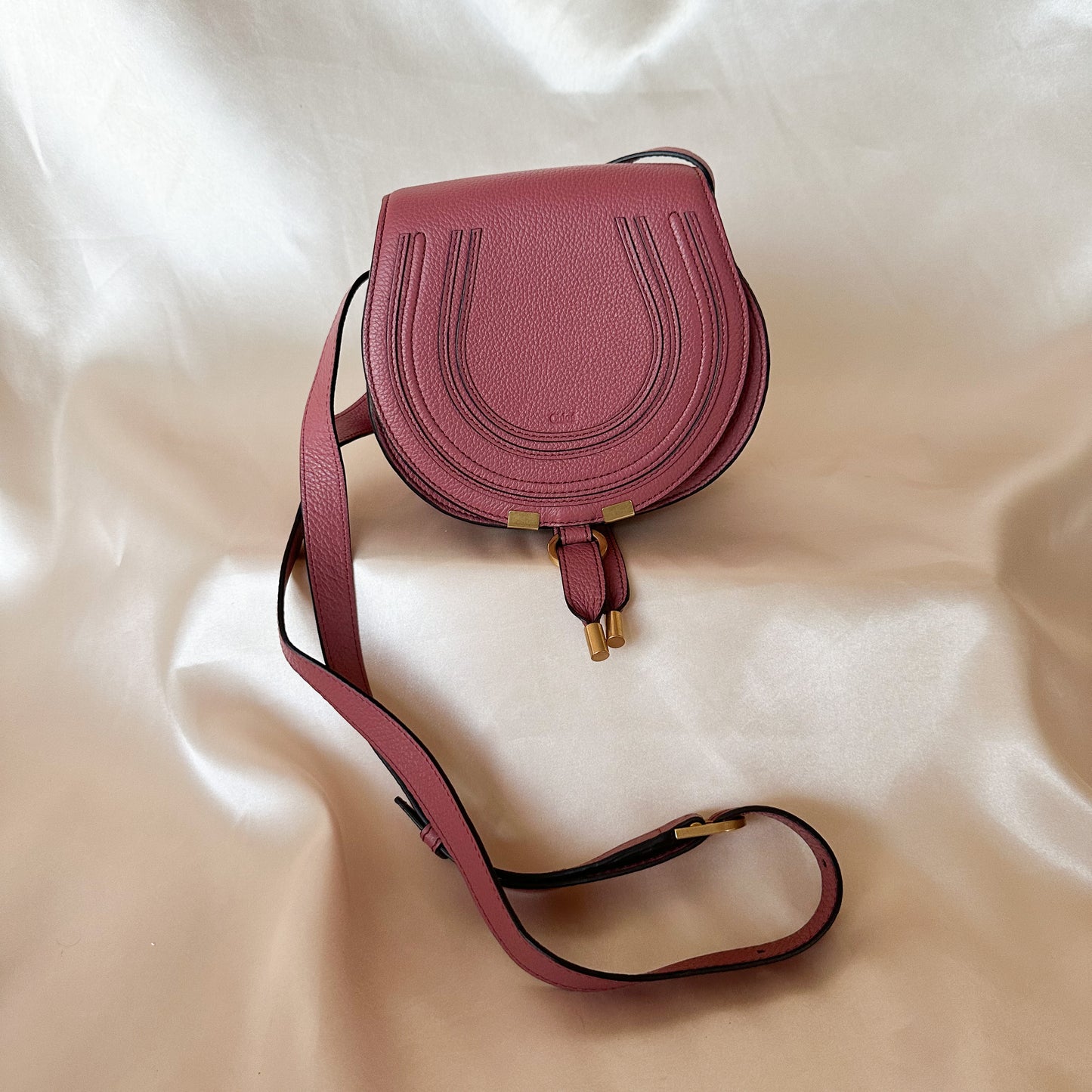 Chloé Mini Marcie Crossbody Deep Blush Pink Rose