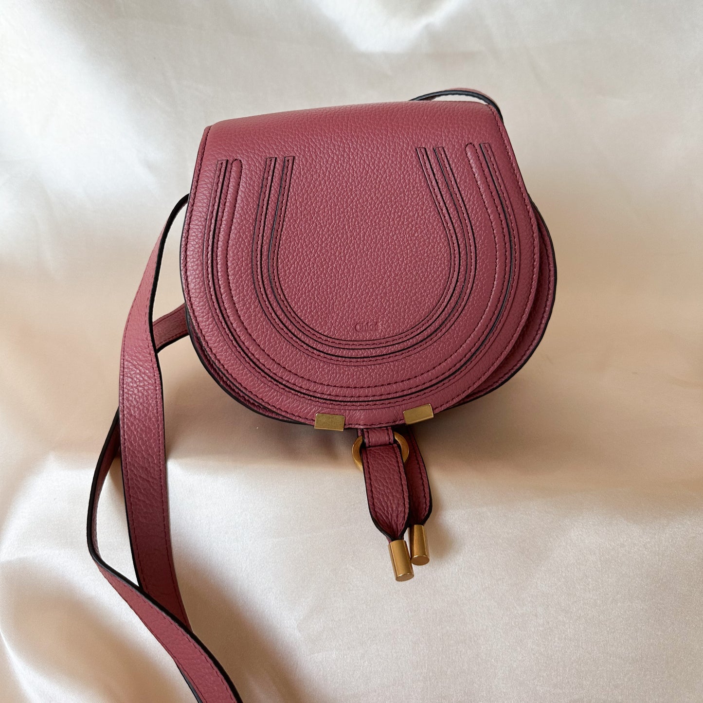 Chloé Mini Marcie Crossbody Deep Blush Pink Rose
