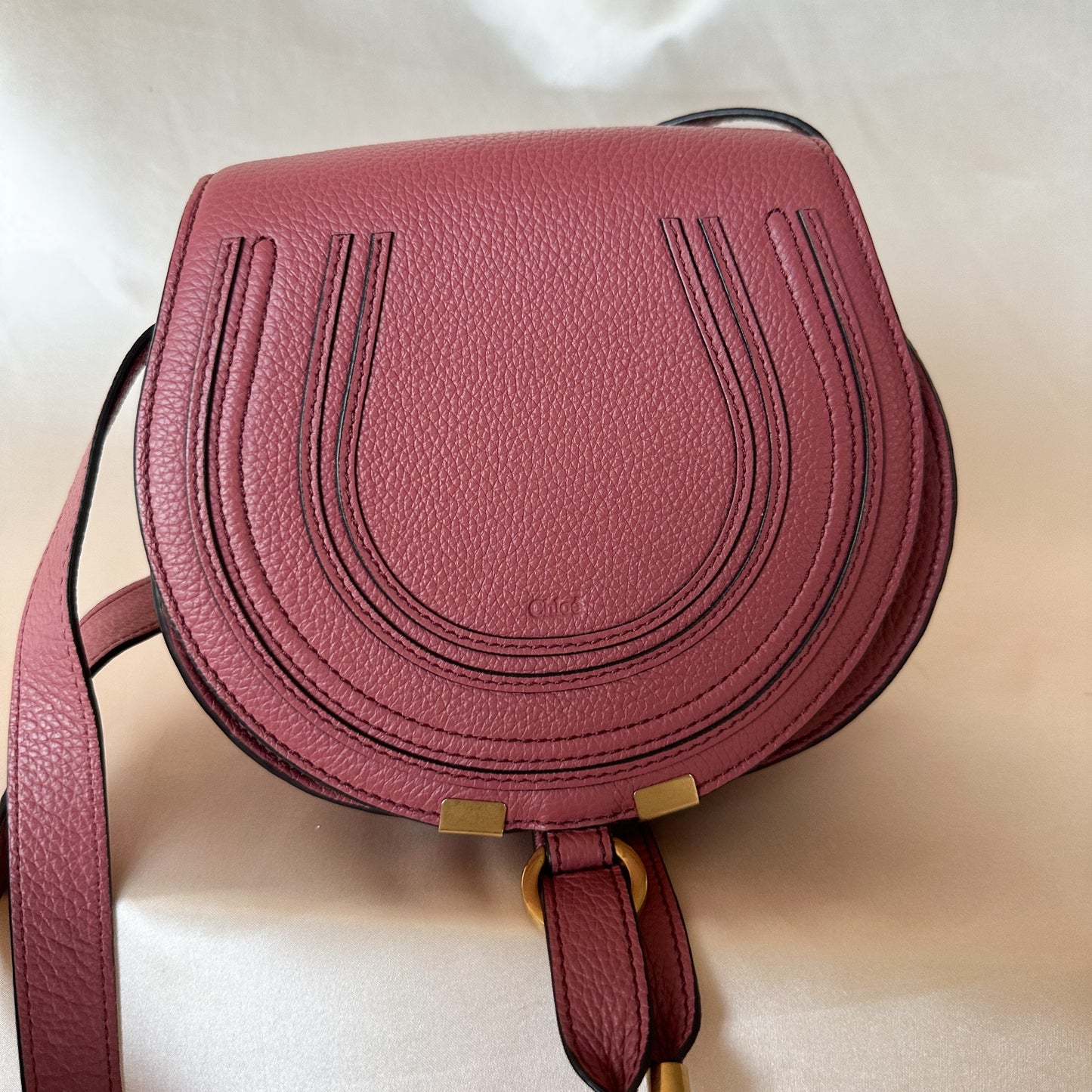 Chloé Mini Marcie Crossbody Deep Blush Pink Rose