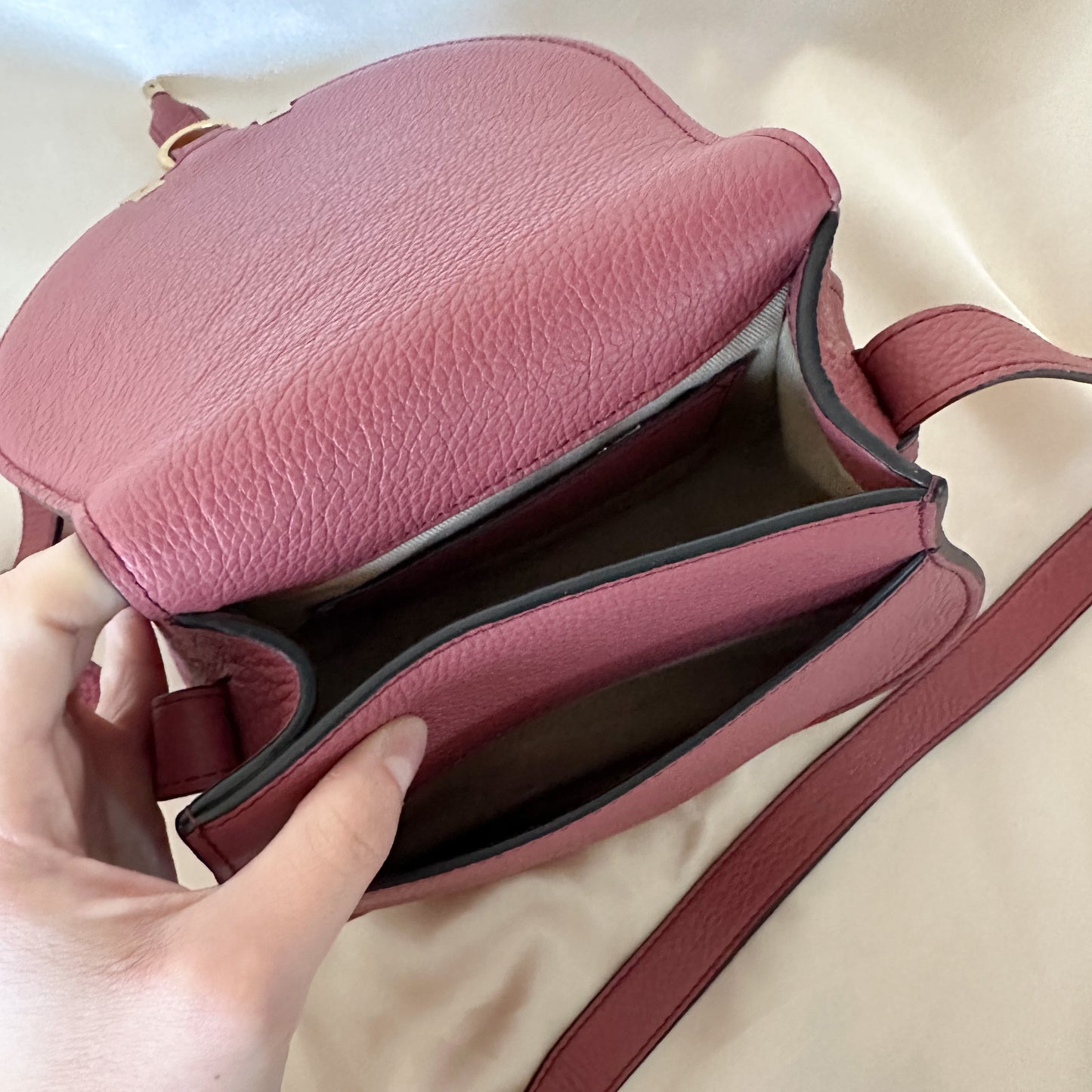 Chloé Mini Marcie Crossbody Deep Blush Pink Rose