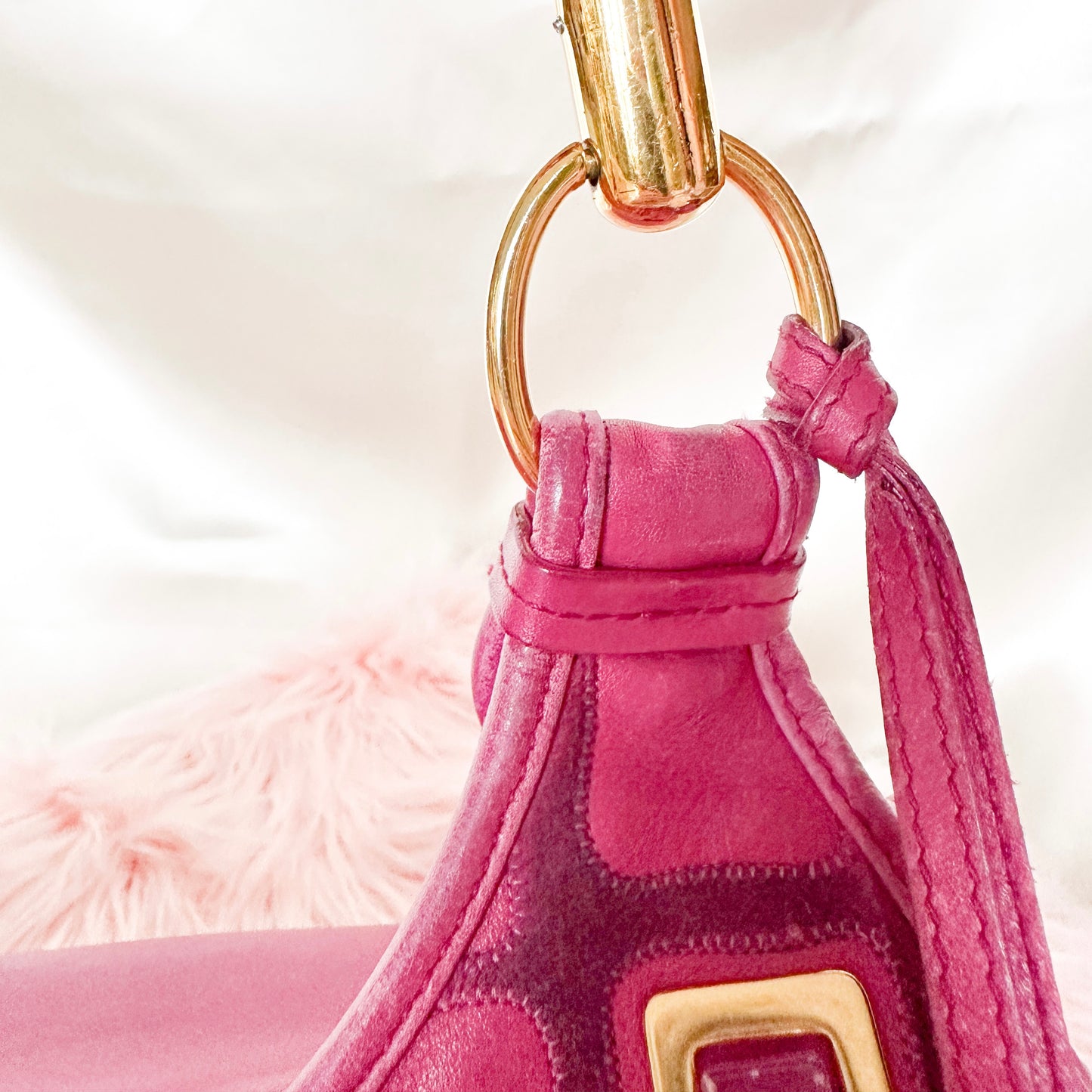 Dior Pink Leather Bejeweled Hobo