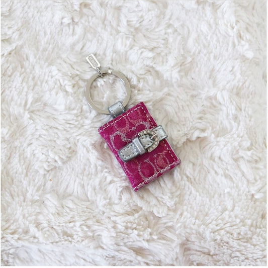 Coach Pink & Silver Photo Booklet Keychain