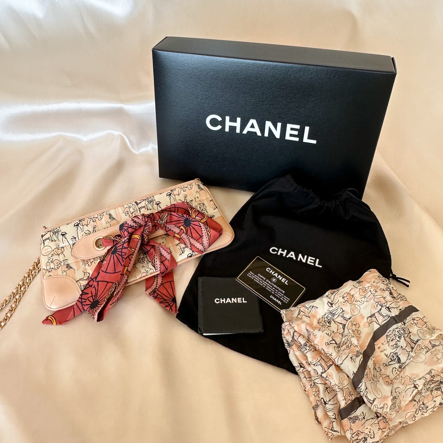Chanel Rare Vintage Coco Mademoiselle Silk Pochette